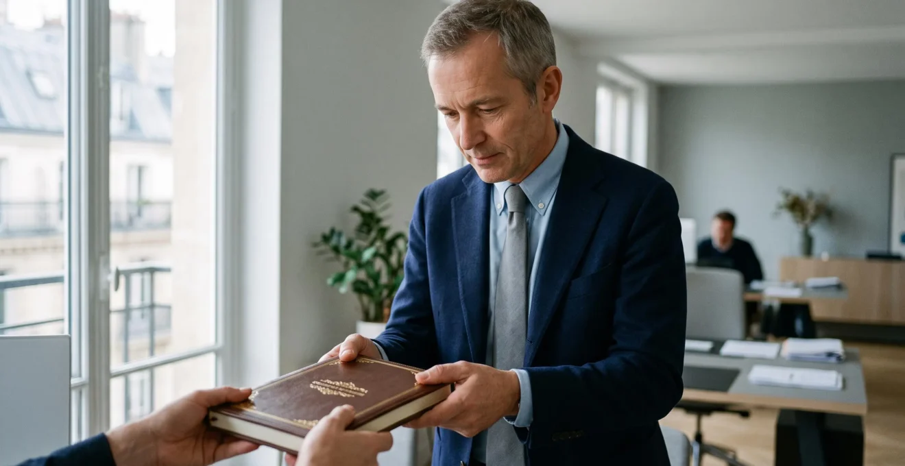 Un professionnel examine attentivement un objet personnalisé de haute qualité sur un bureau dans un bureau moderne.